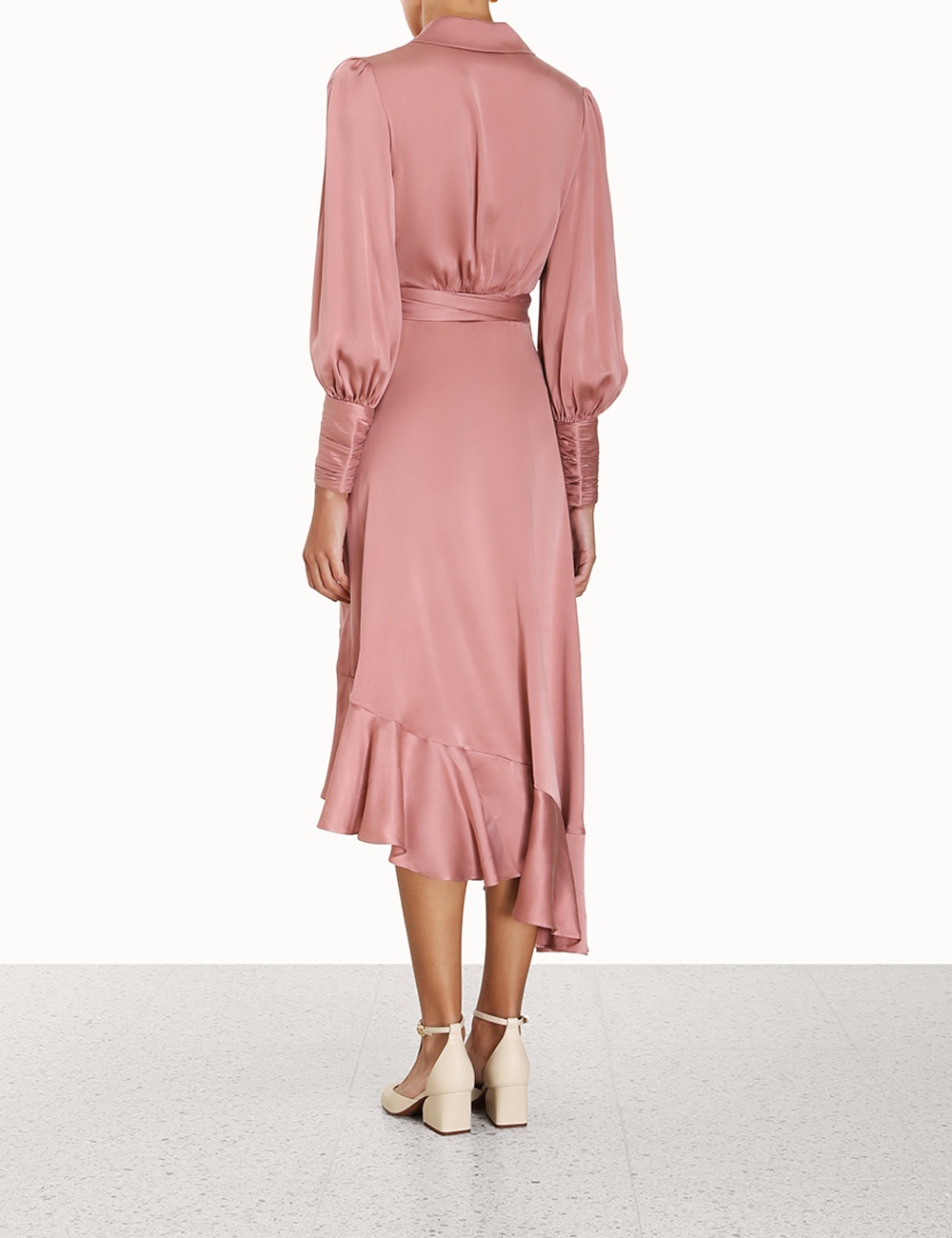 SILK WRAP MIDI DRESS - 4