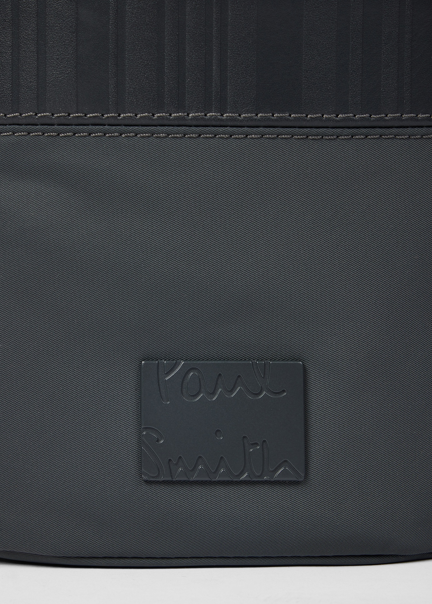 Slate Grey 'Shadow Stripe' Trim Flight Bag - 6