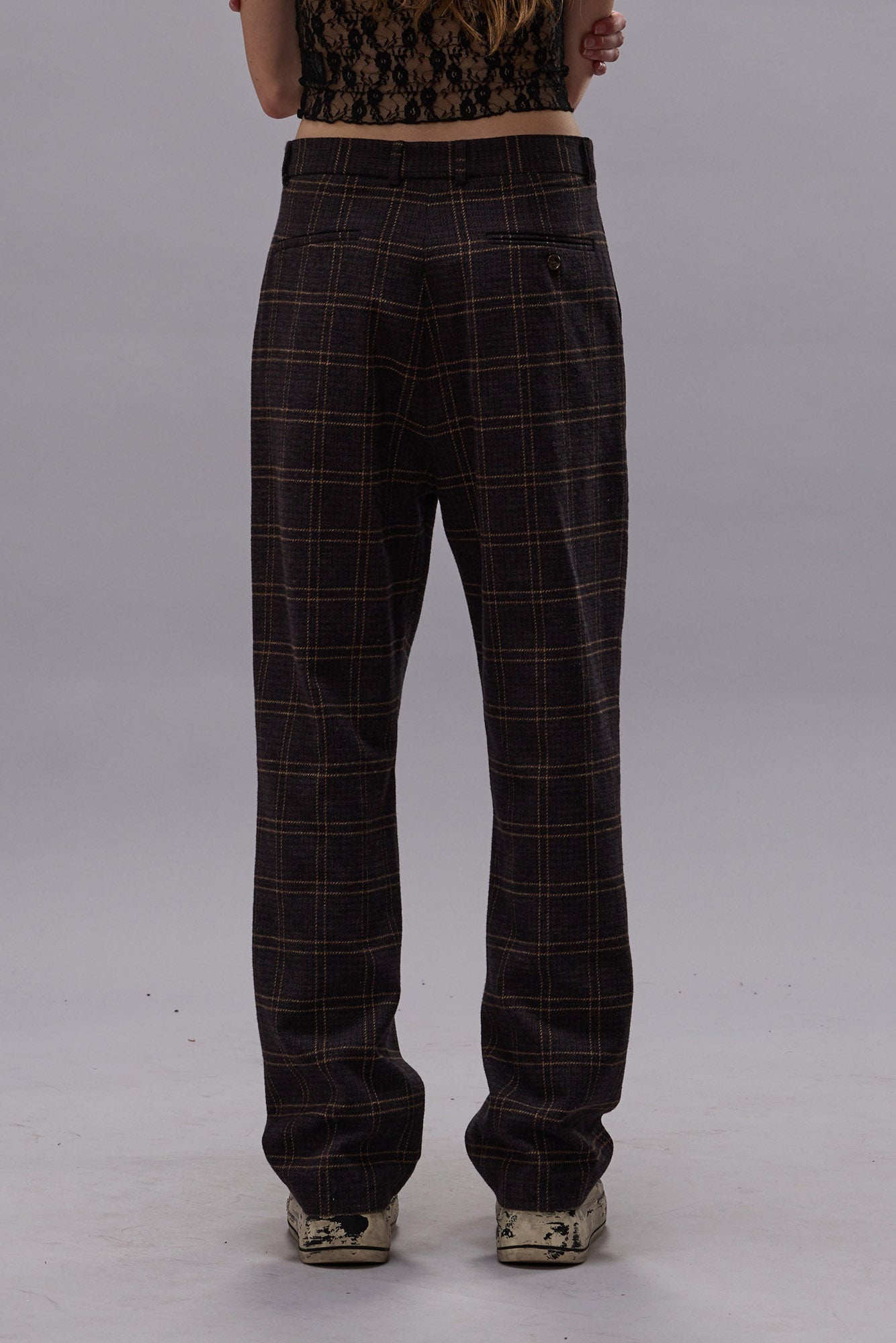 RELAXED TROUSER - DARK BROWN PLAID - R13 - 6