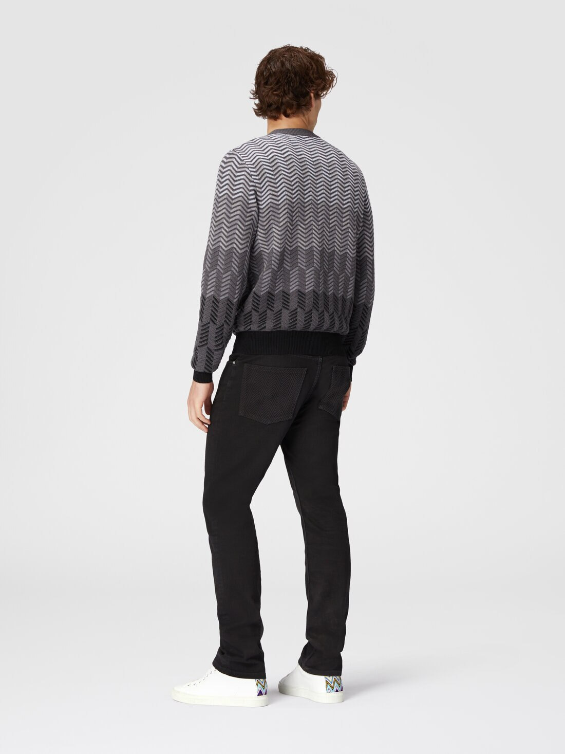 Zigzag virgin wool crewneck pullover - 3