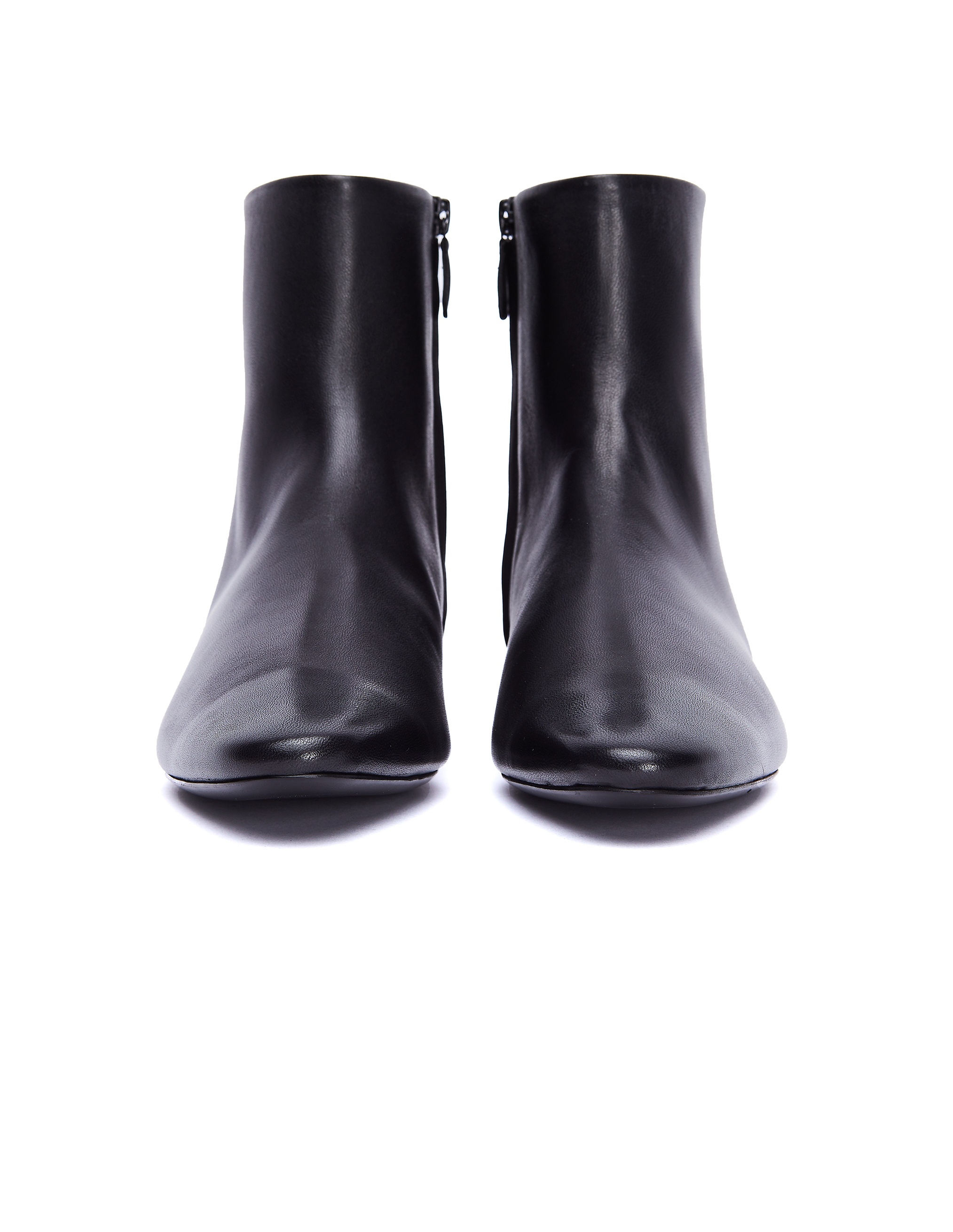 BLACK LEATHER OVAL 20MM BOOTS - 4