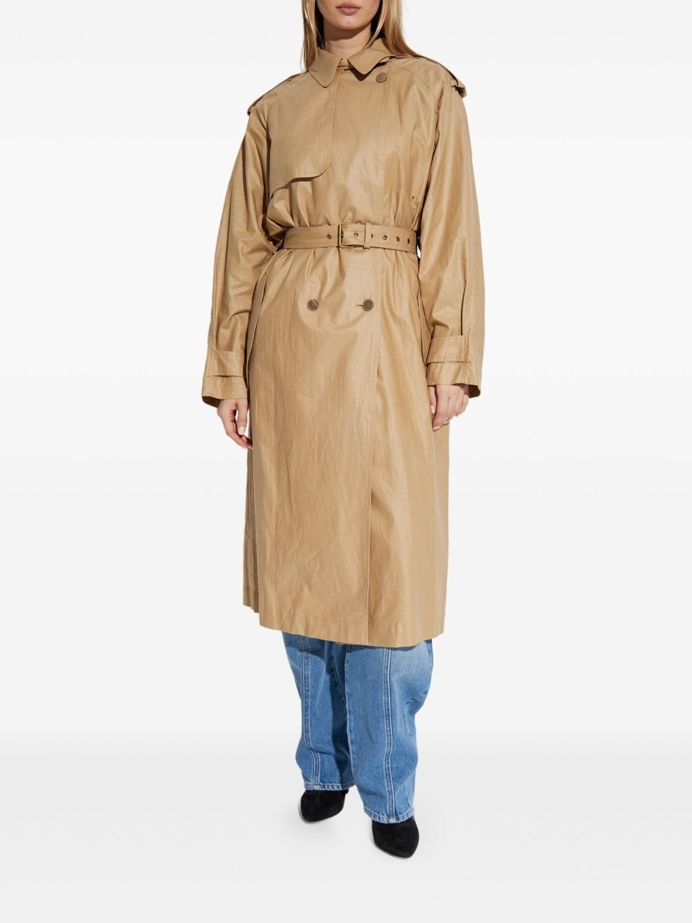 belted trench coat - 2