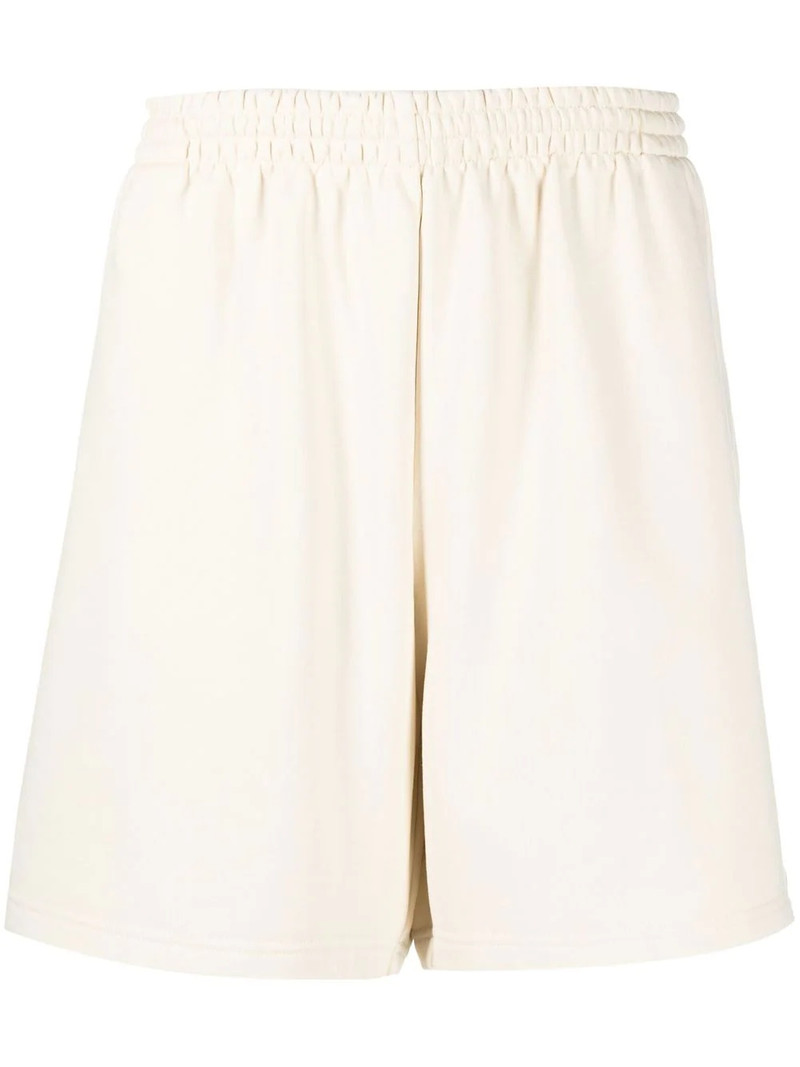 straight-leg cotton track shorts - 1