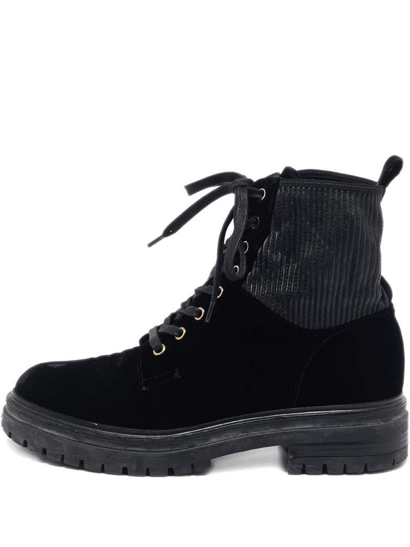 velvet lace-up boots 1