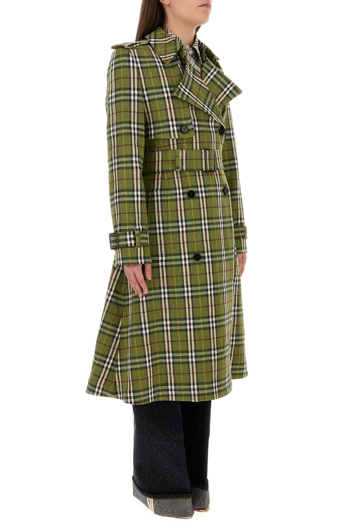 Embroidered stretch linen trench coat - 3