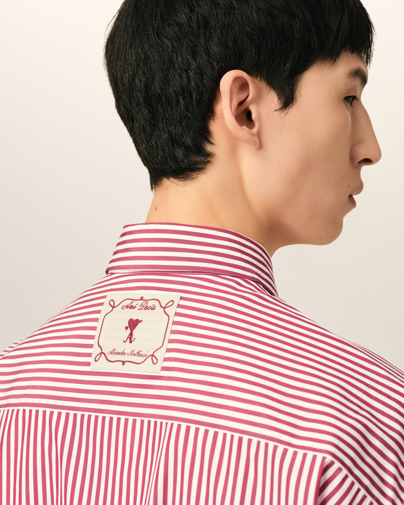 RED BOXY STRIPED COTTON SHIRT 4