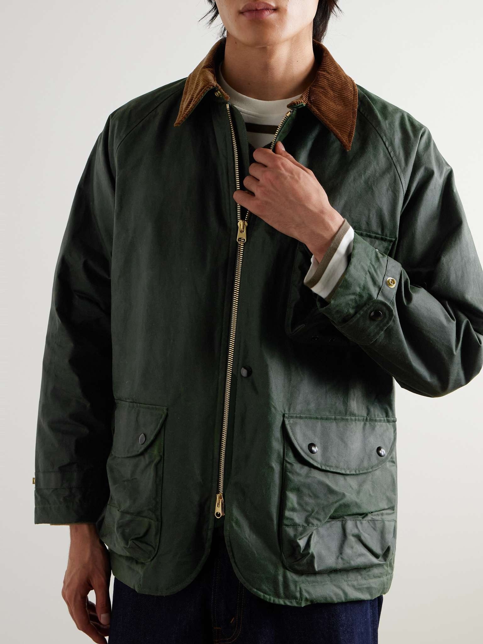 Corduroy-Trimmed Waxed-Cotton Jacket - 3
