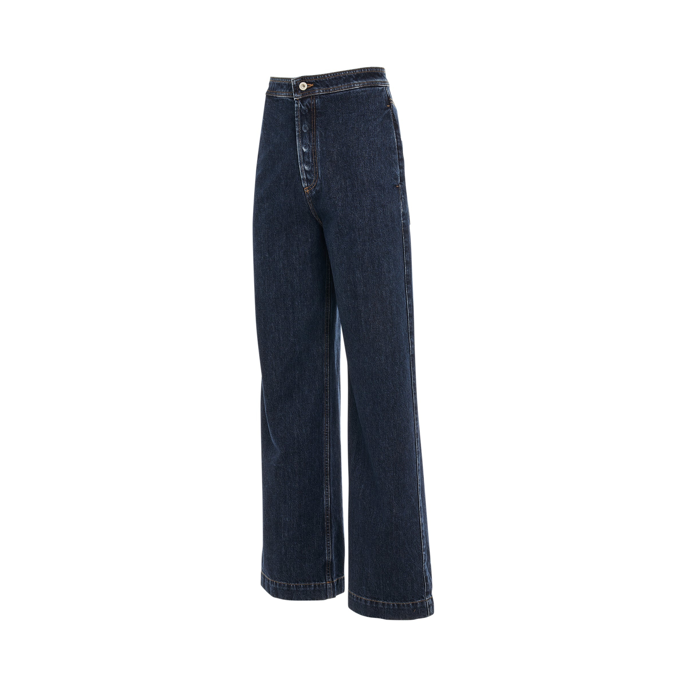 High Waisted Jeans in Raw Denim - 2