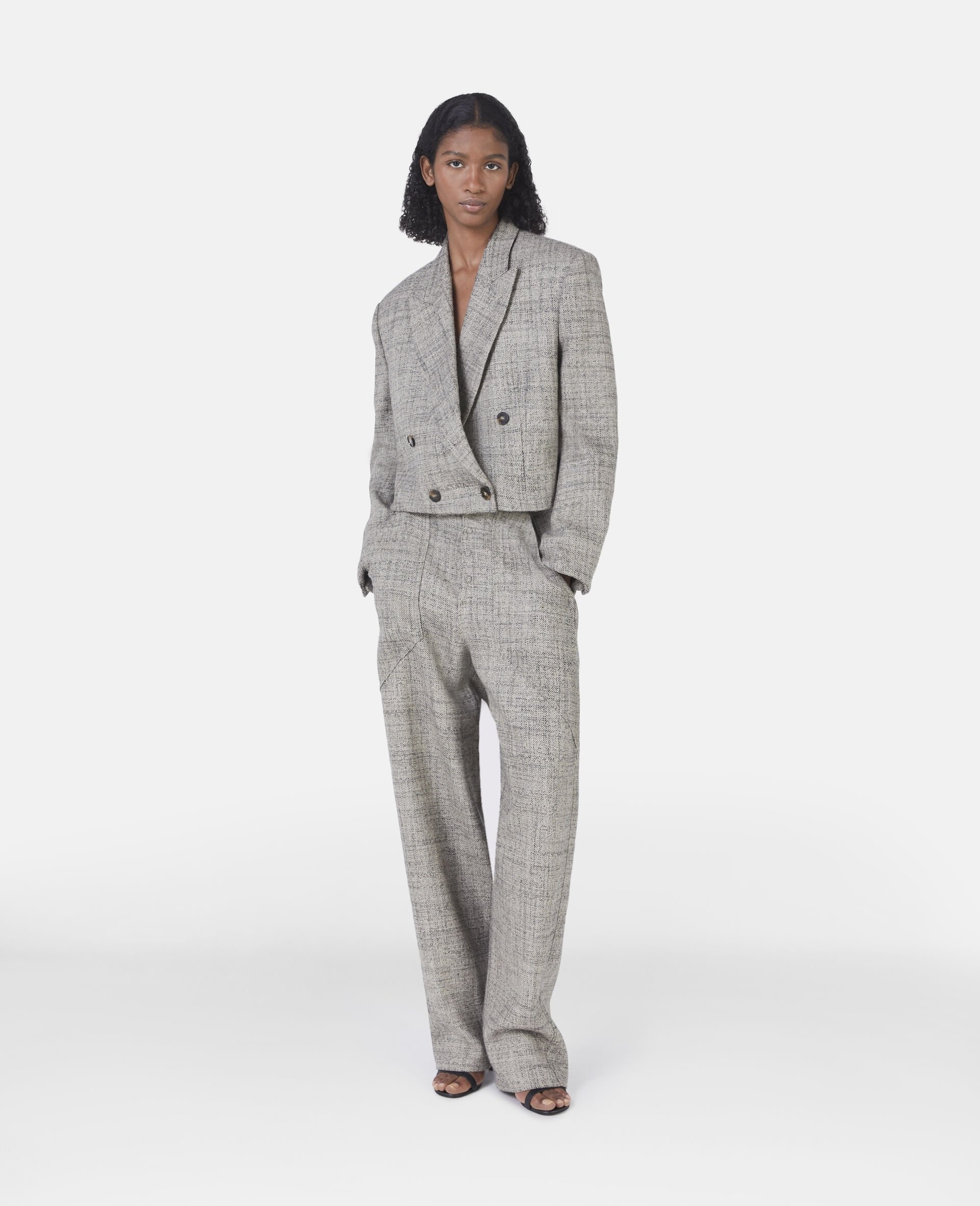 ジャケット Stella Mccartney Cropped Blazer STELLA MCCARTNEY + NET SUSTAIN double-breasted cropped satin
