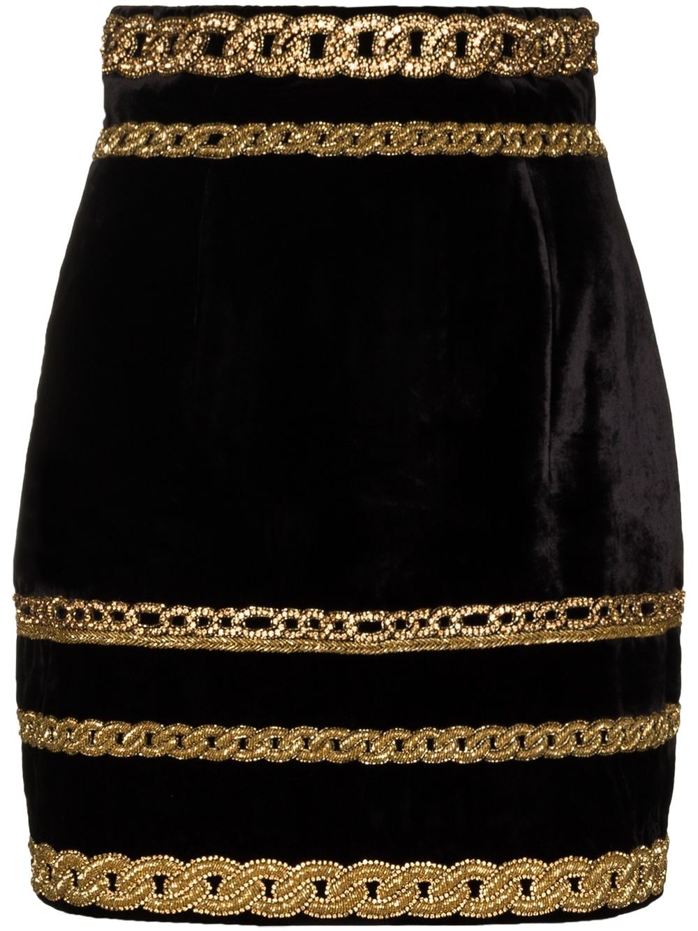 chain embroidered skirt - 1