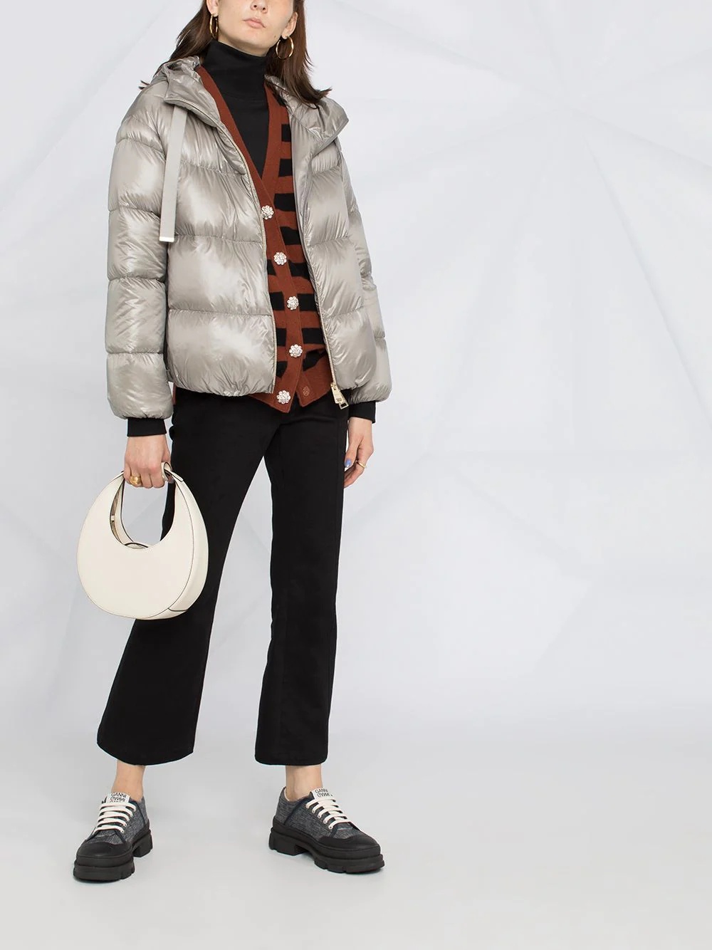 metallic quilted puffer jacket - 2