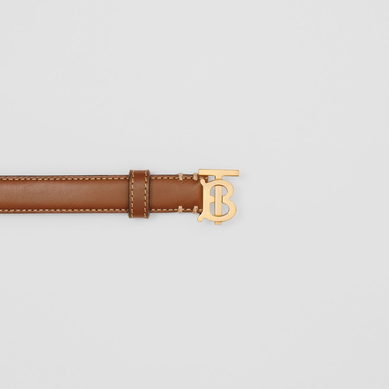 Monogram Motif Topstitched Leather Belt - 2