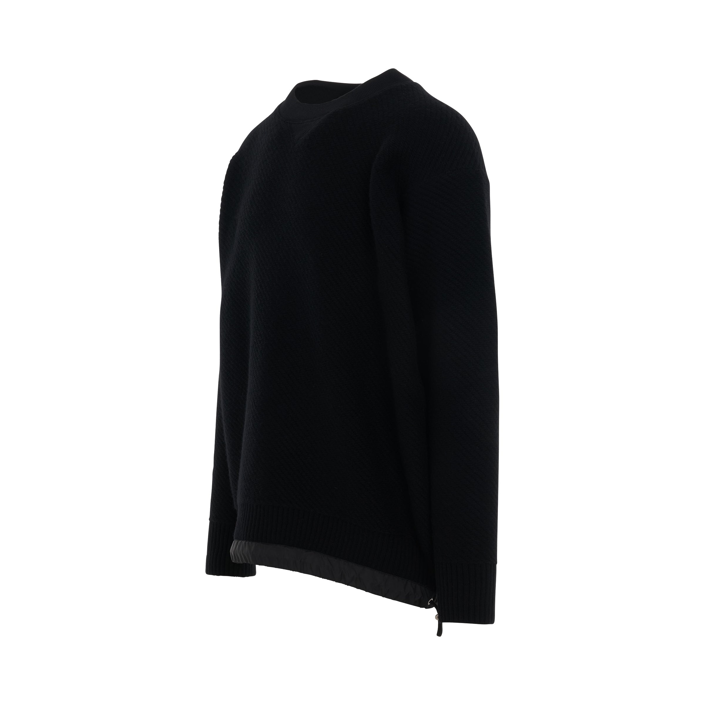 Wool Knit Pullover in Black - 2