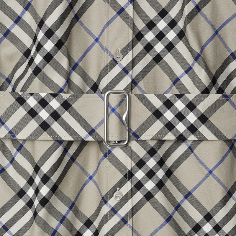 Check Cotton Shirt Dress 6