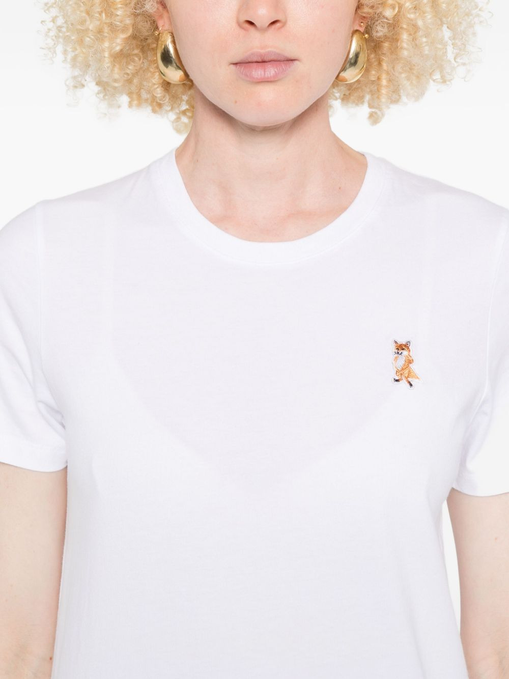 Standing Fox embroidered T-shirt - 5
