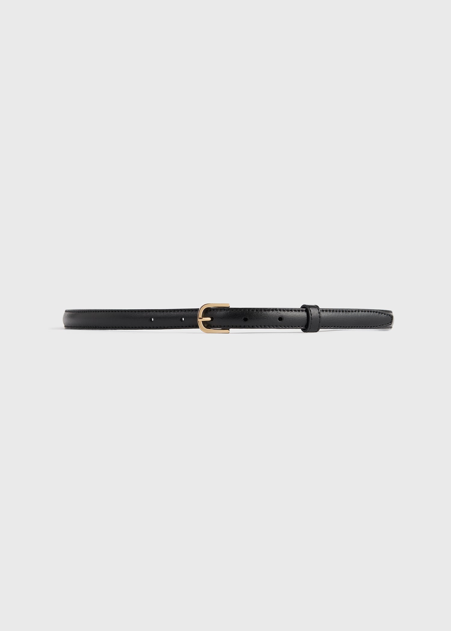 Thin leather trouser belt black - 7