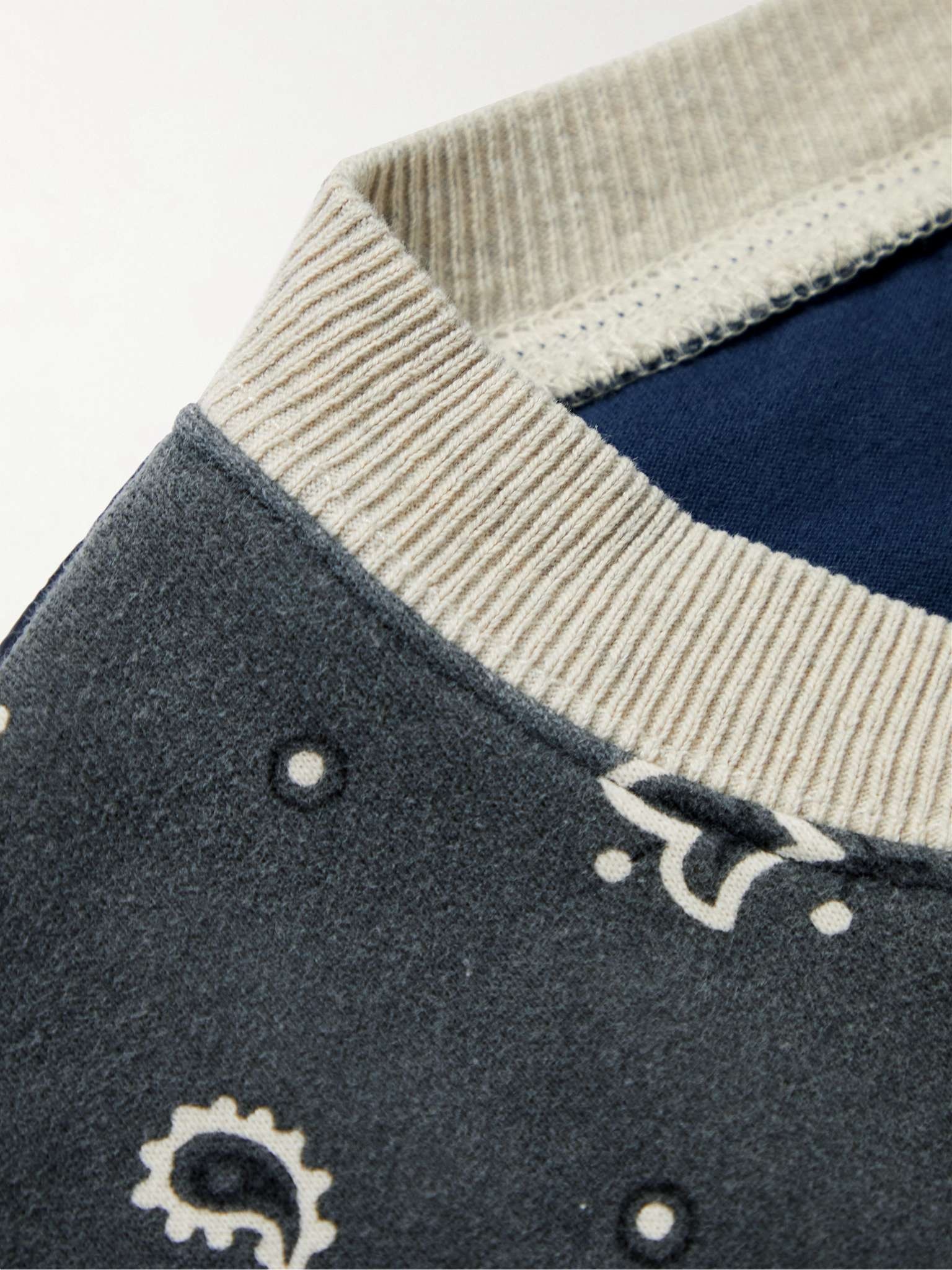 Bandana-Print Cotton-Jersey and Quilted Shell Sweatshirt - 5