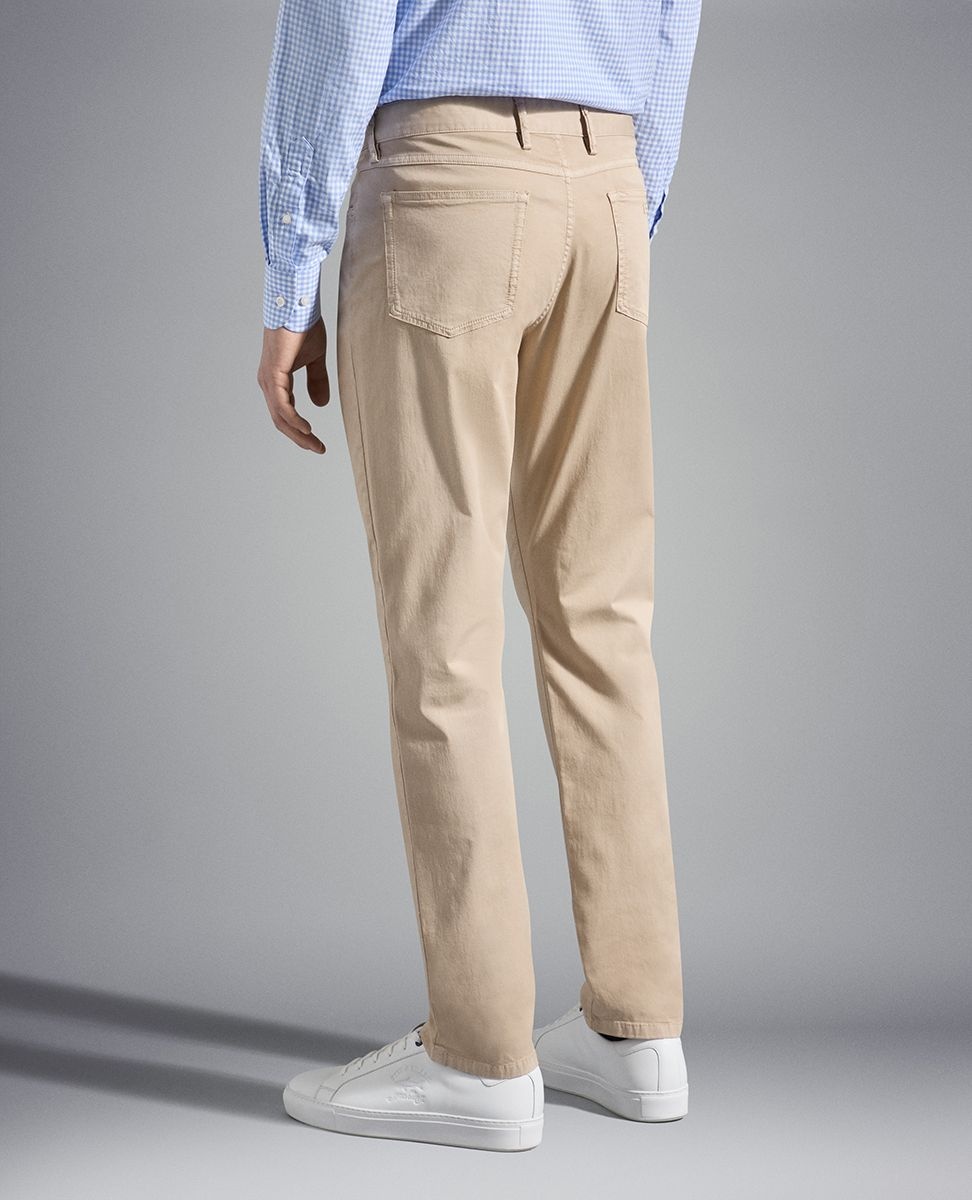 5-pocket stretch cotton trousers - 4