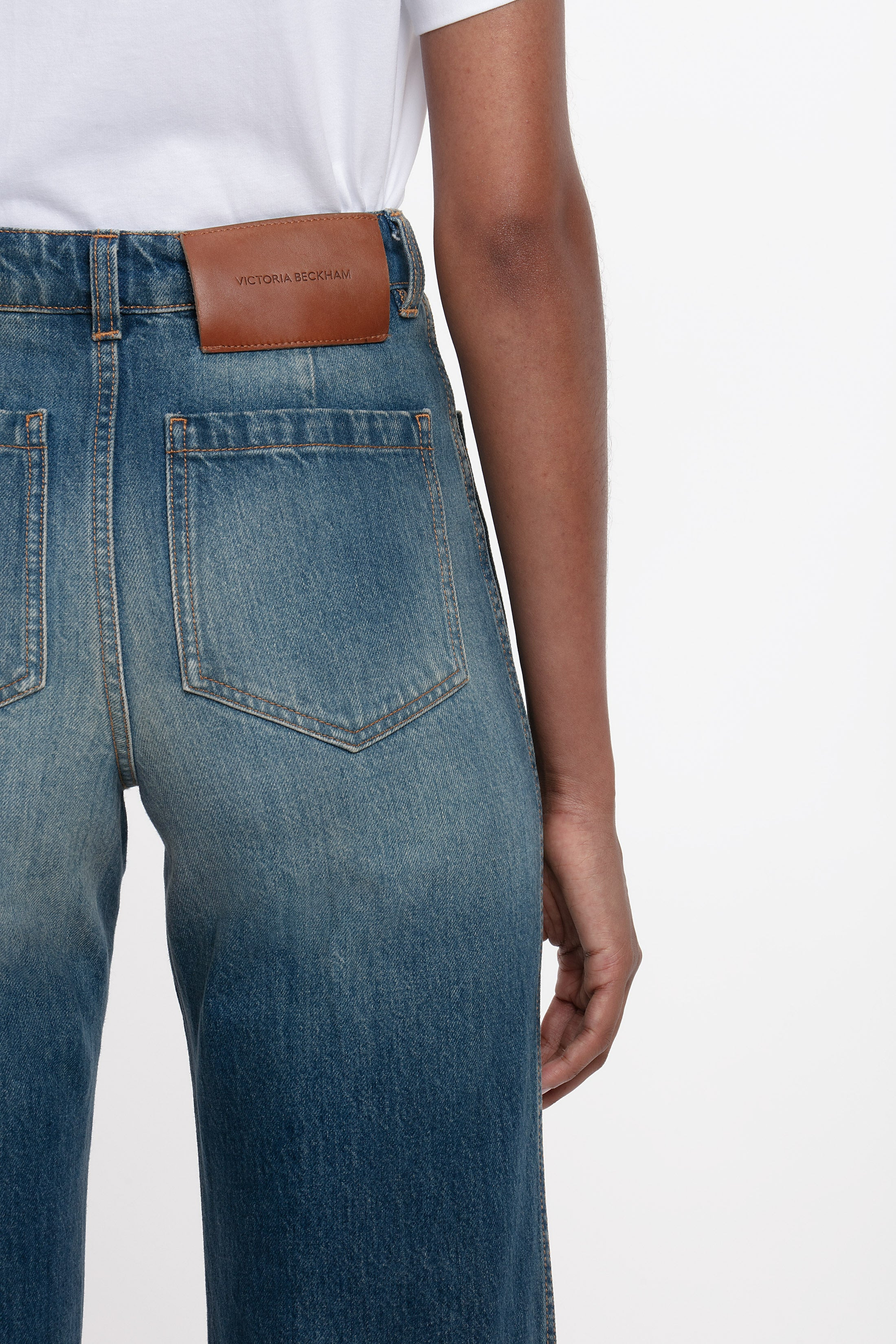 Alina High Waisted Stretch Jean In Mid Blue - 6