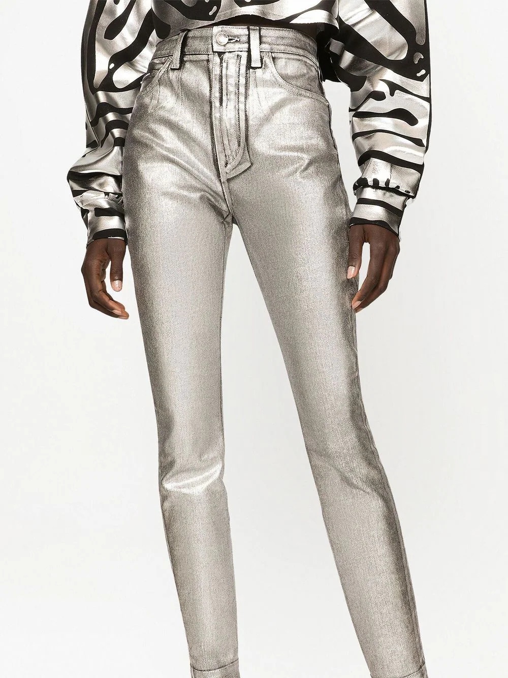 Audrey metallic-effect skinny jeans - 5