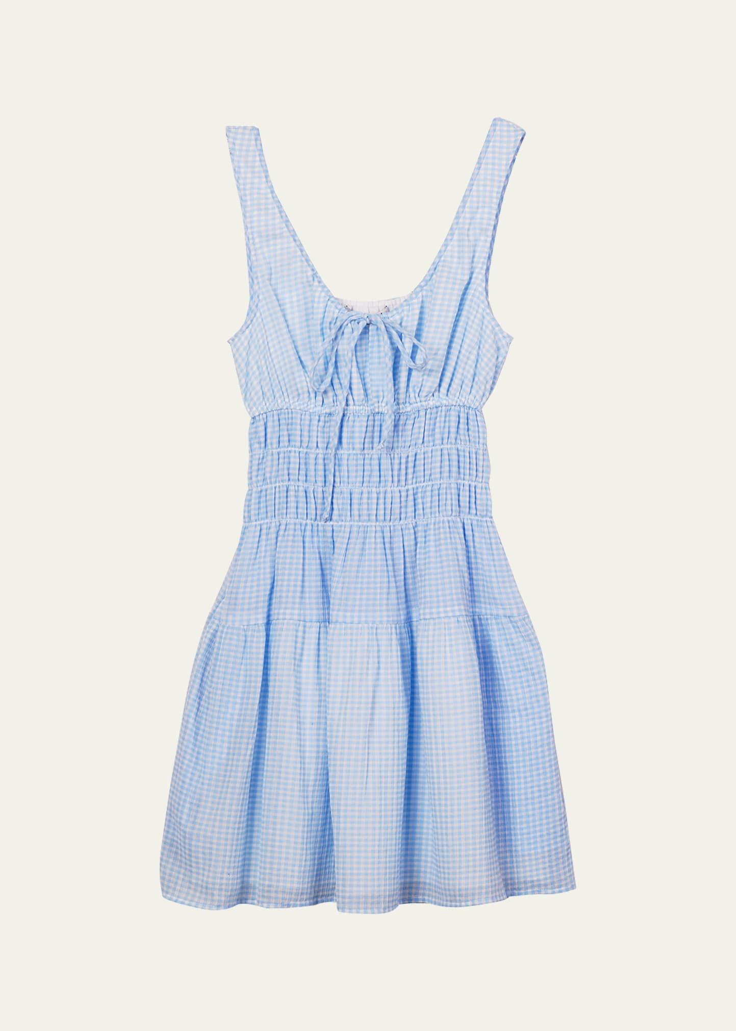 Gianluca Gingham Smocked Mini Dress - 1