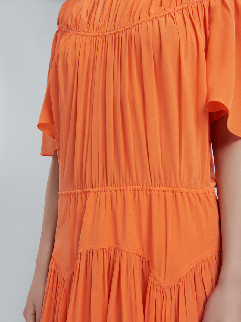 LONG DRESS IN ORANGE SILK 5