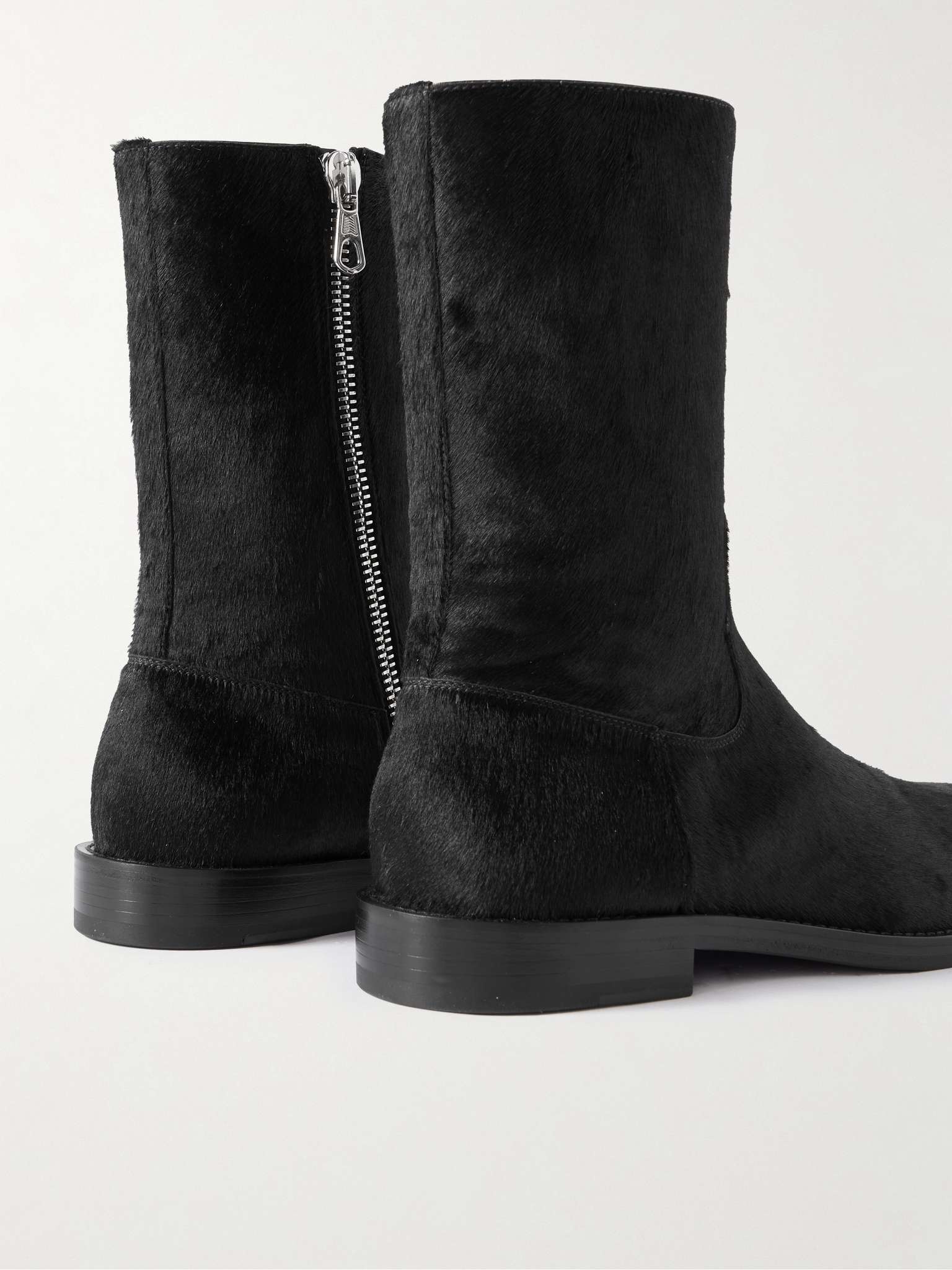 Calf Hair Biker Boots - 5