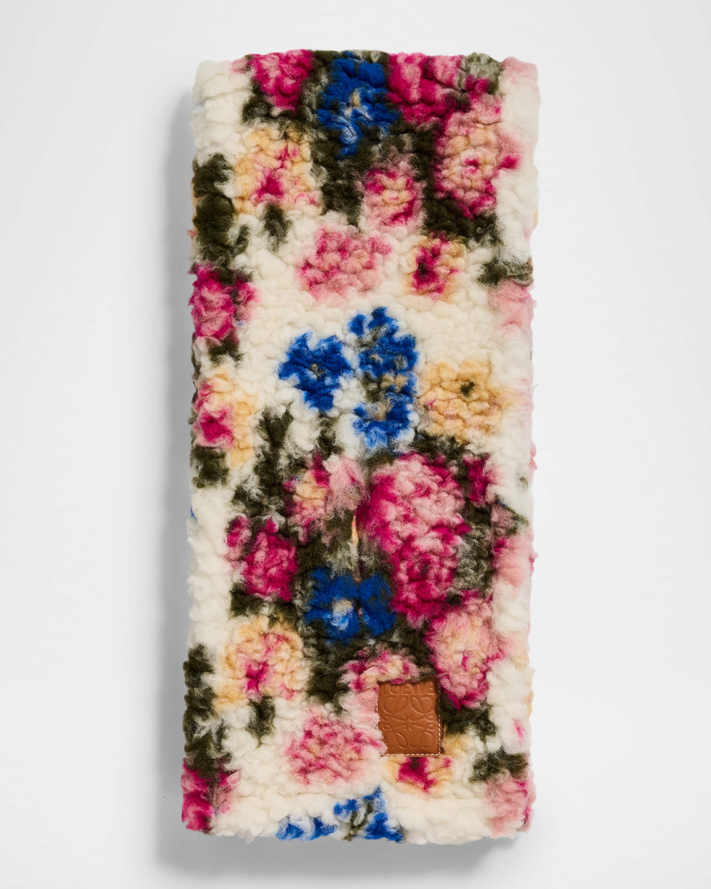 Floral-Print Wool Scarf - 1