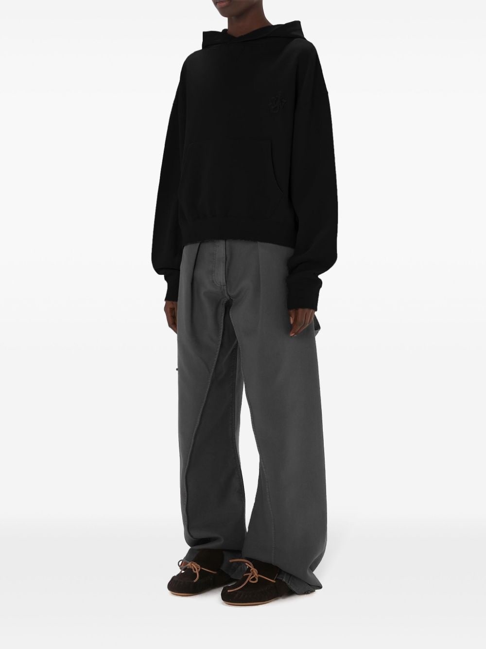 logo-embroidered organic cotton hoodie - 2