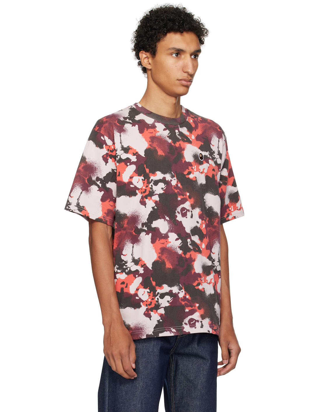 Red & Purple Map Camo Ape Head One Point T-shirt - 2