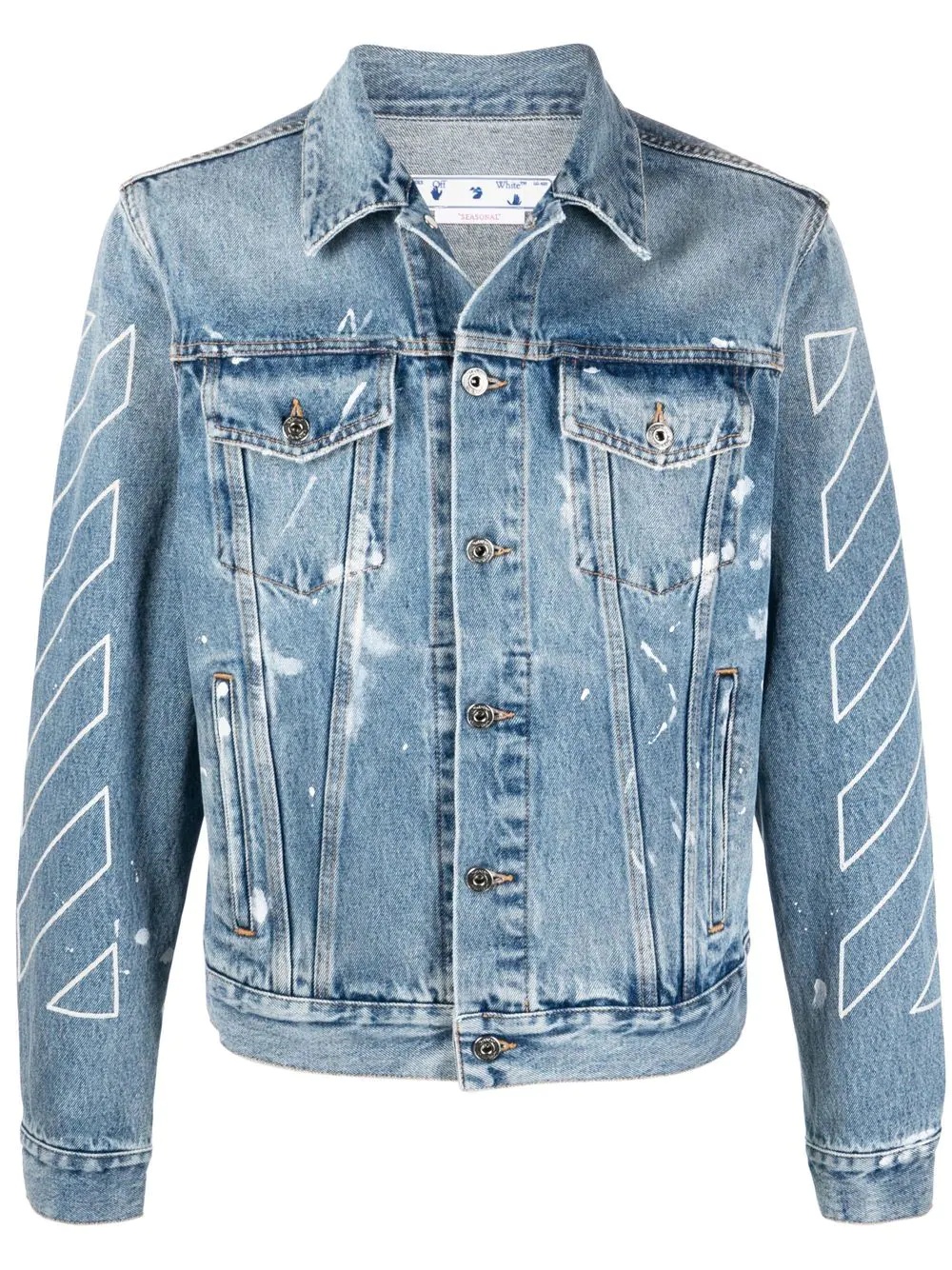 logo-print denim jacket - 1