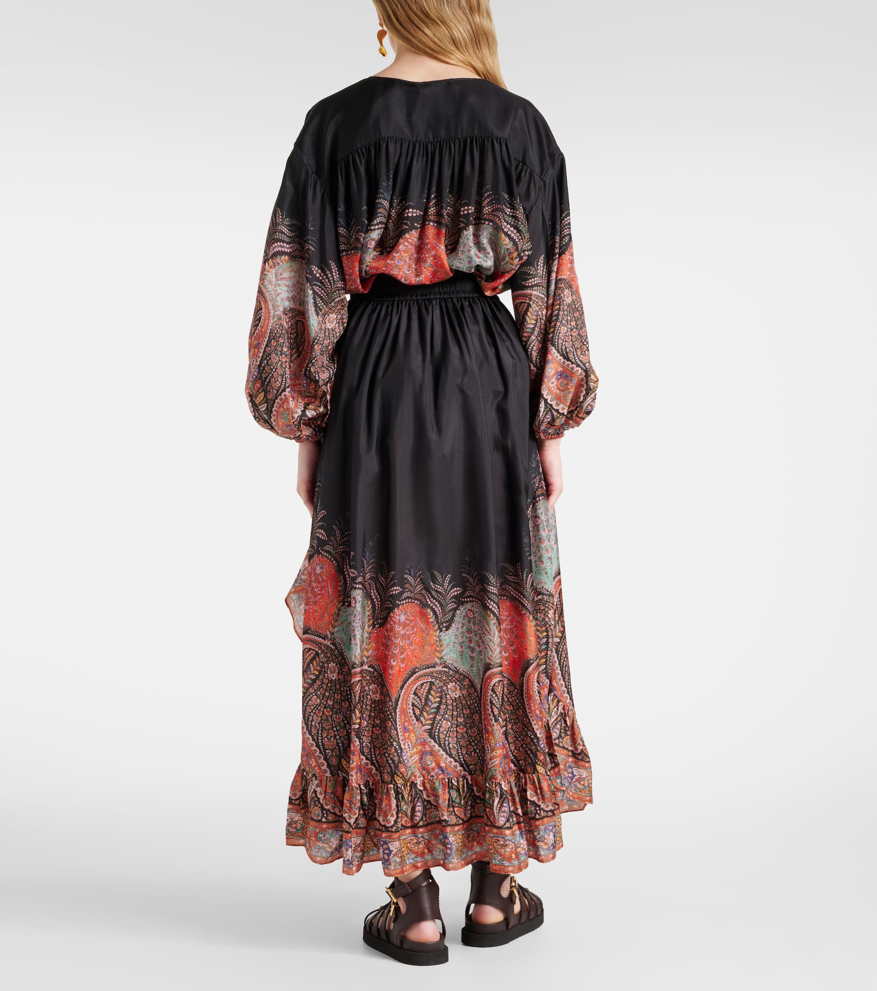 Rhiannon ruffled silk maxi skirt - 3