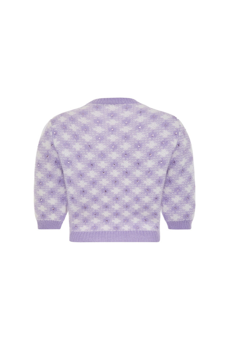 Alessandra Rich VICHY KNITTED JUMPER WITH HOTFIX outlook