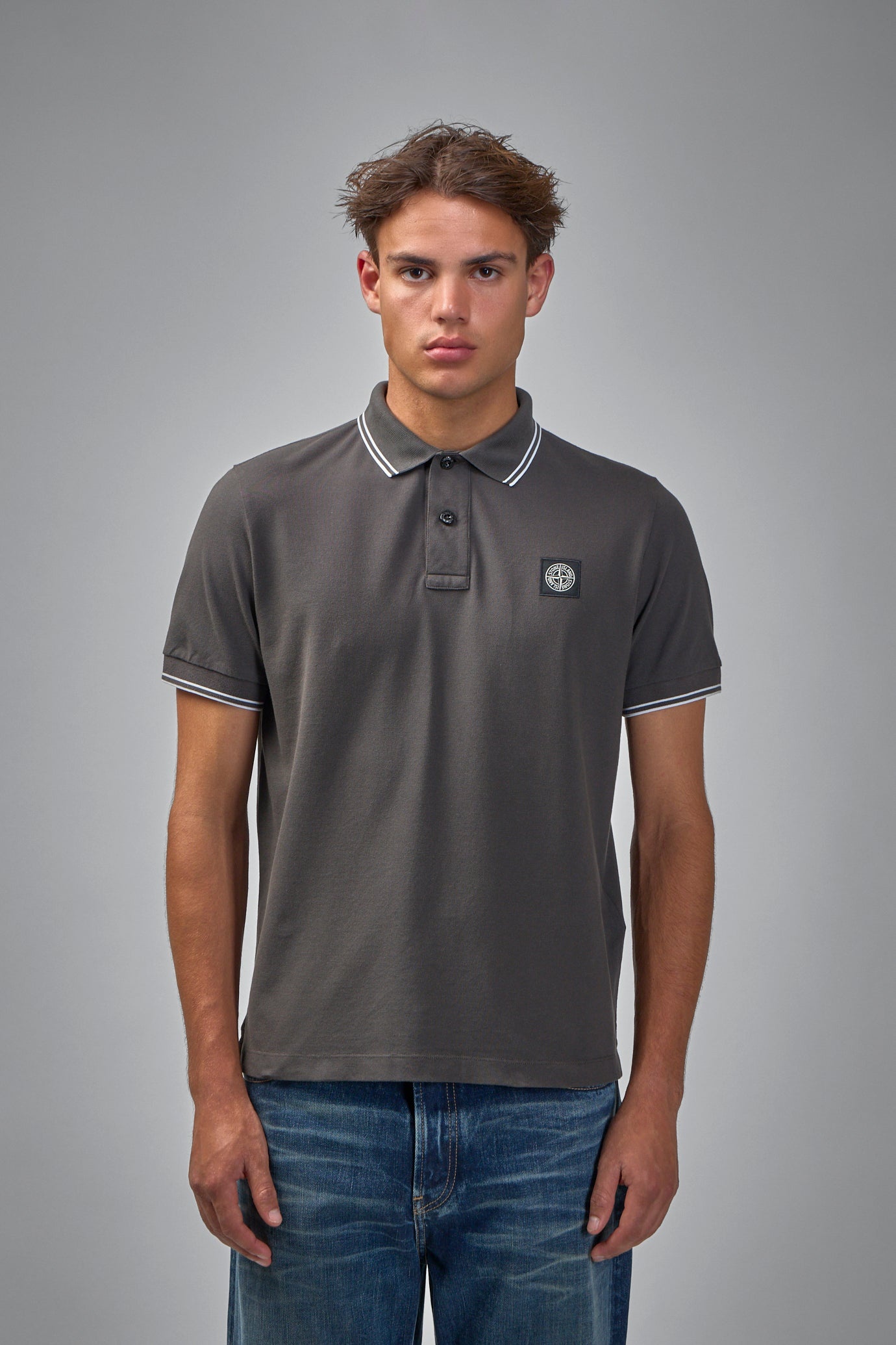 Slim Fit Short Sleeve Polo Shirt - 1