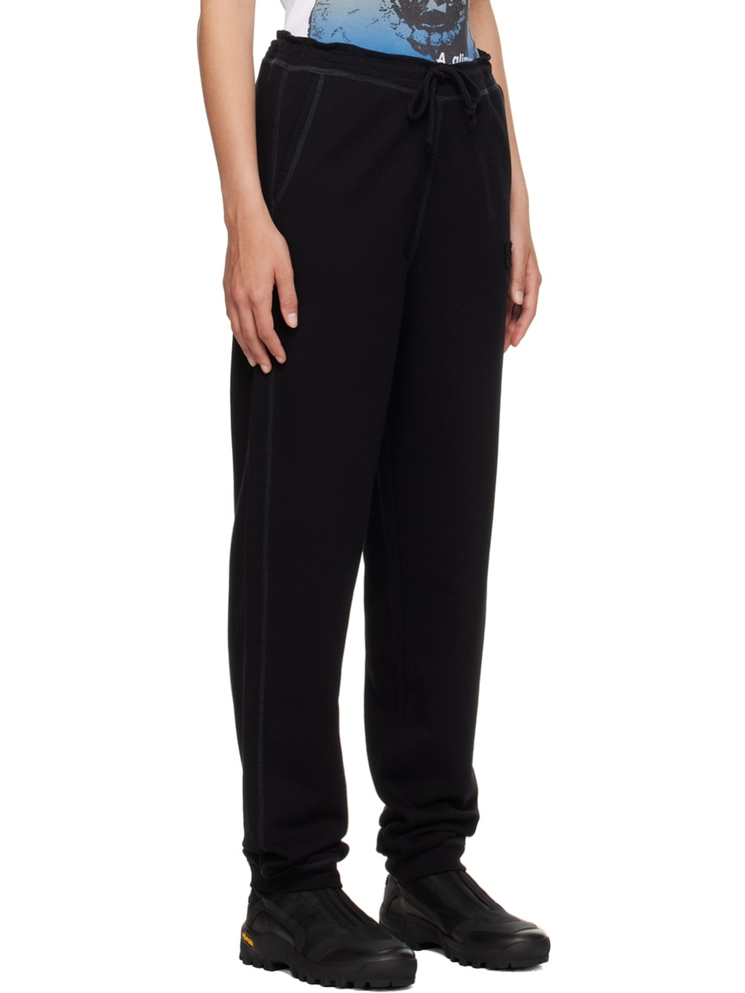 Black Drawstring Lounge Pants - 2