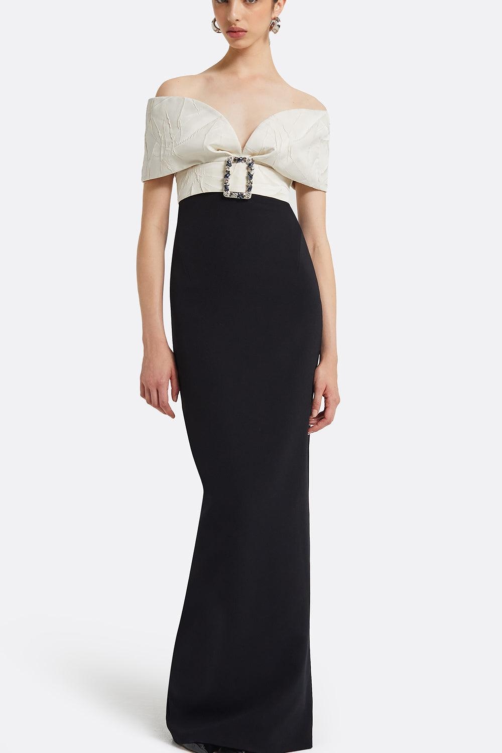Abike Gown - Ivory Black - 2