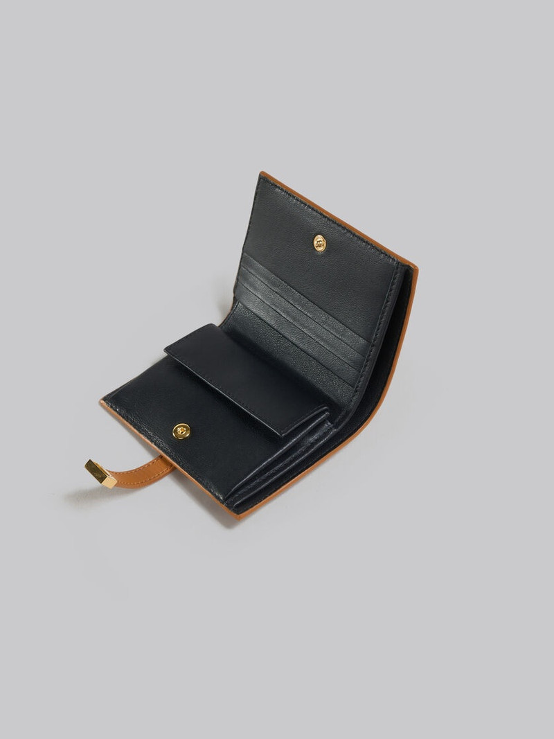 Marni BROWN LEATHER BIFOLD PRISMA WALLET outlook