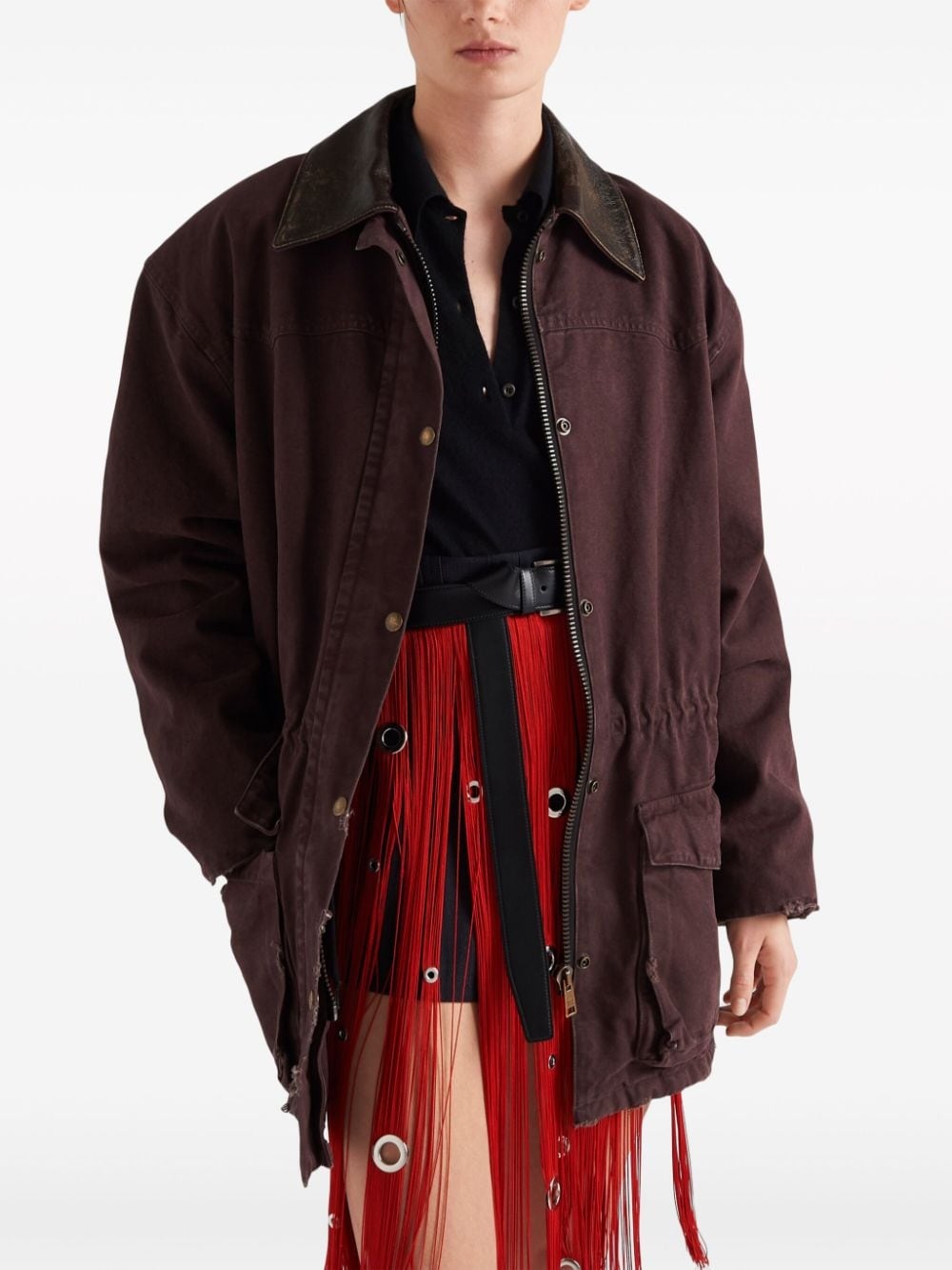 single-breasted canvas jacket - 4
