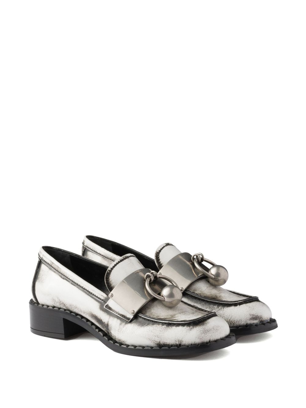 brushed leather loafers - 2