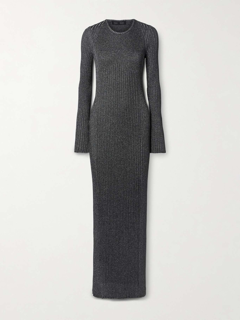 Joni metallic ribbed-knit maxi dress 1