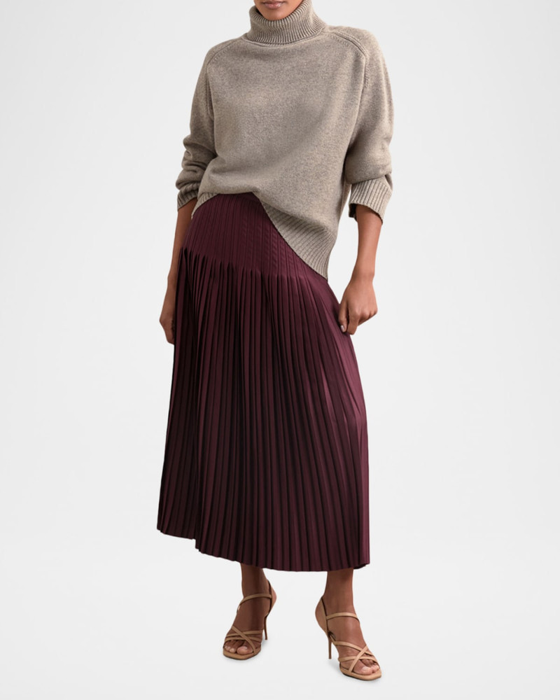 REISS Savannah Pleated Midi Skirt outlook