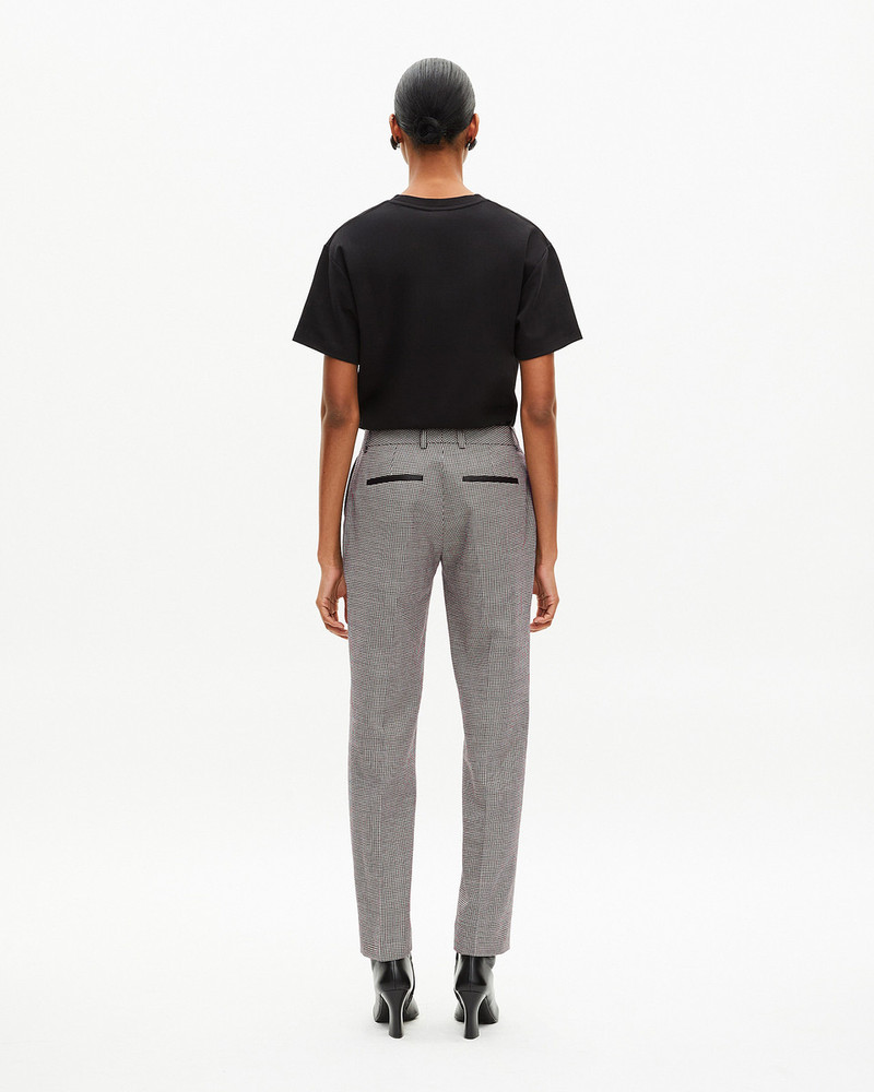 BLACK AND WHITE HOUNDSTOOTH TAILORED PANTS 4