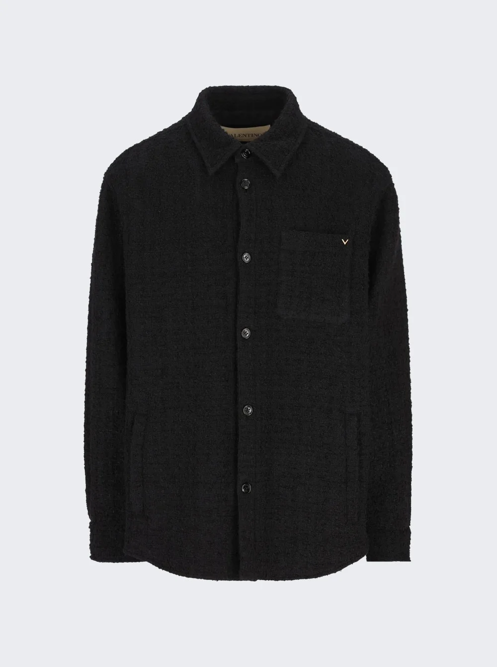 Soft Tweed Overshirt Black - 1