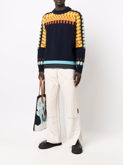 sacai intarsia-knit jumper outlook