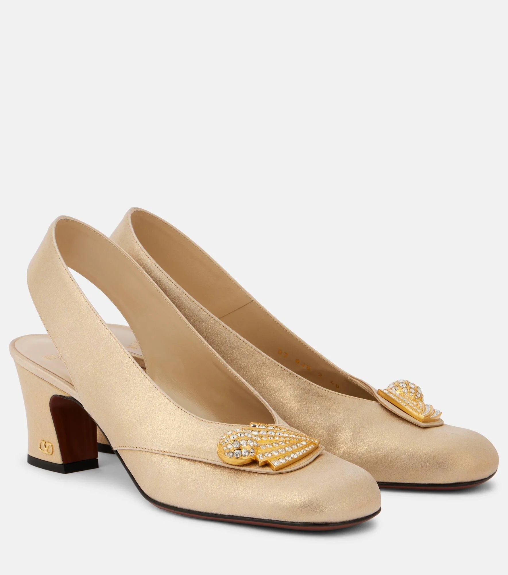 Adamantine embellished slingback pumps - 1