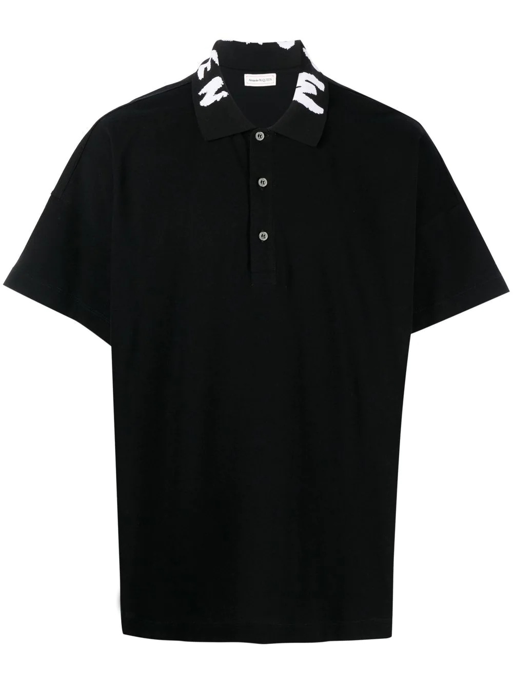 graffiti logo collar polo shirt - 1