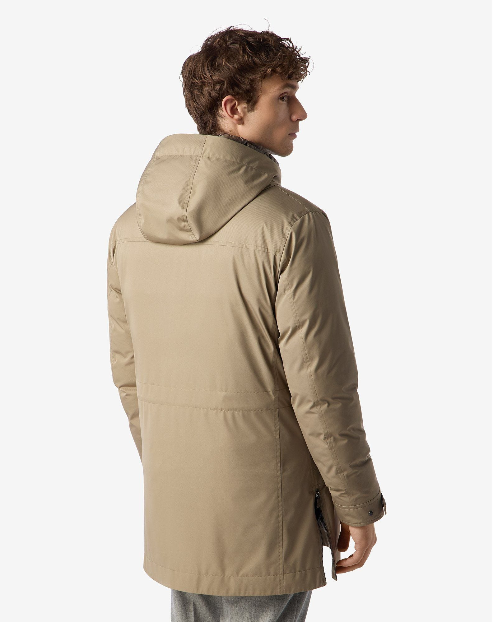 Green technical fabric caban coat - 3