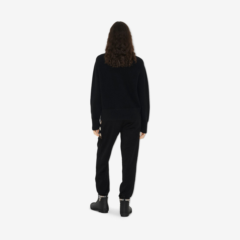 Check Panel Cotton Jogging Pants 4
