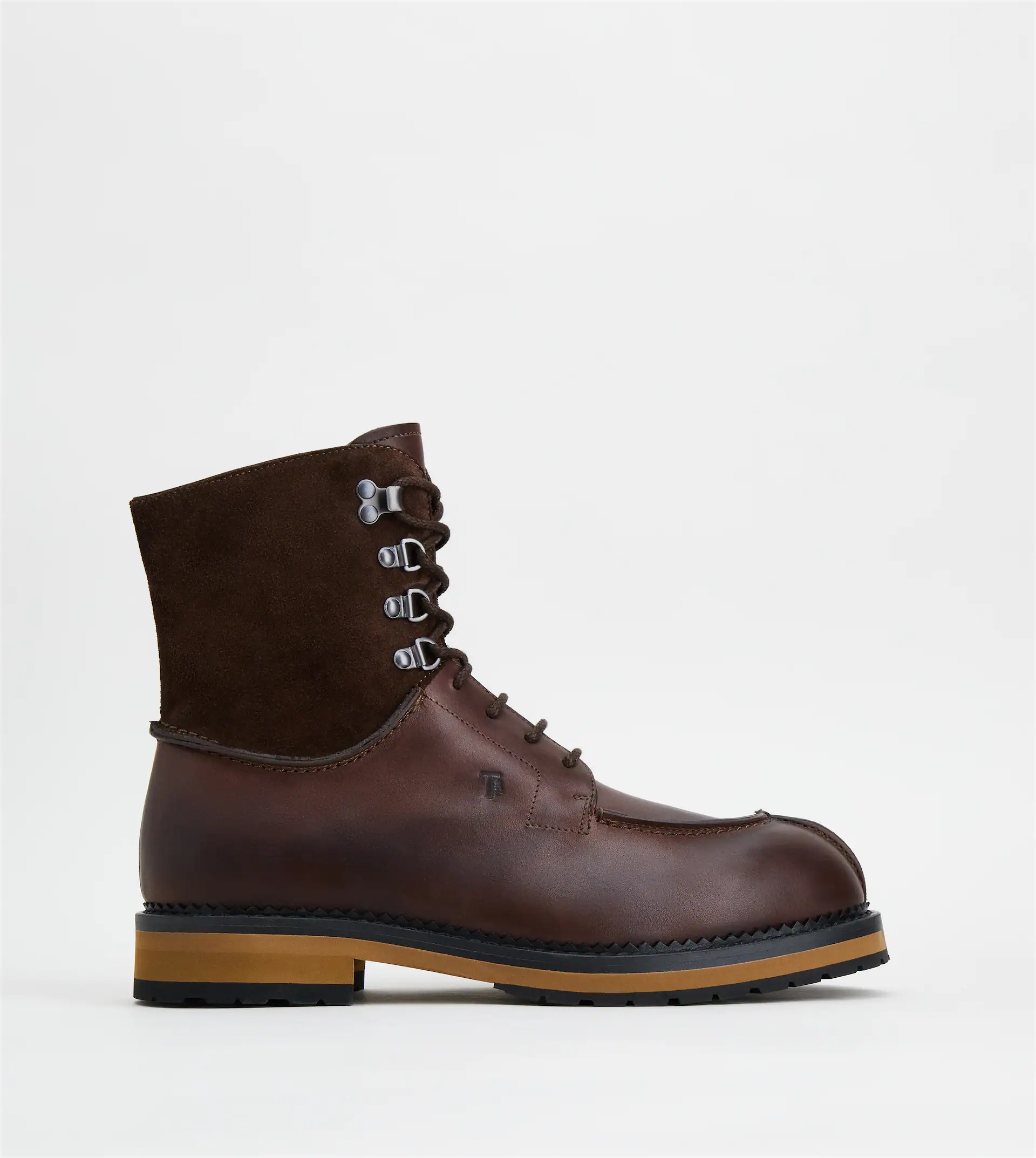 BOOTS IN SMOOTH LEATHER AND SUEDE - BROWN - 1