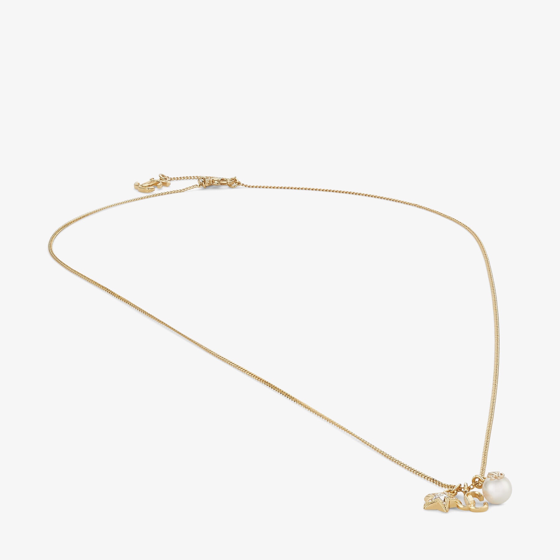 Charm Necklace
Gold-Finish Metal Necklace with Swarovski Crystal Star, Pearl and JC Monogram - 4